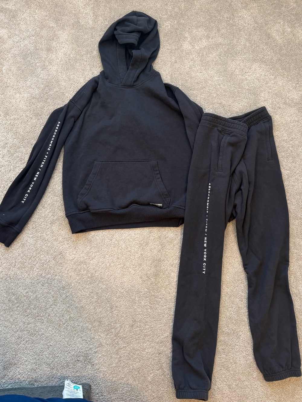 abercrombie kids Black Hoodie & Joggers Set